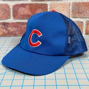 Vintage Chicago Cubs MLB Baseball ANNCO Trucker Style Mesh Snapback Hat One Size